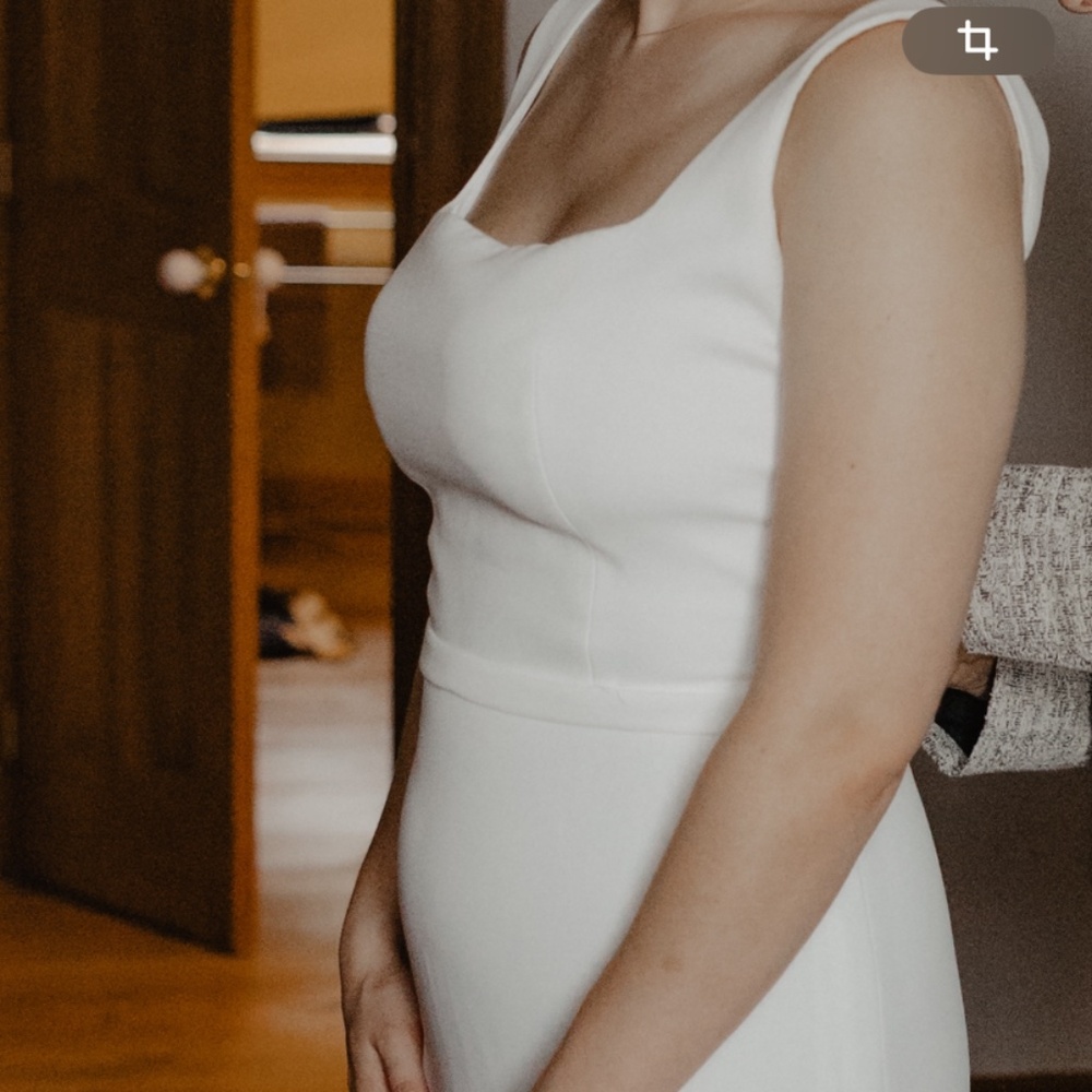 Simple square neckline wedding dress